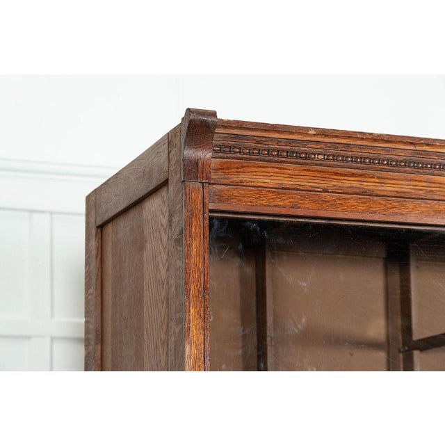 English Oak Glazed Haberdashery Cabinet, 1900s For Sale - Image 13 of 18