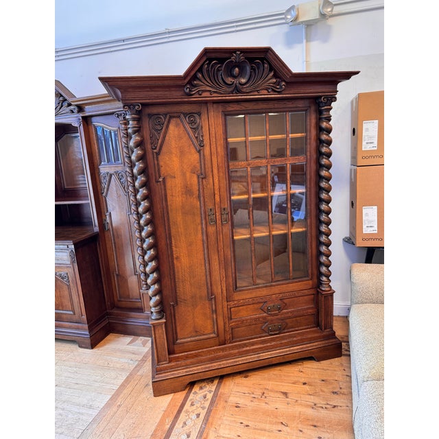 Renaissance Revival Oak Display Cabinet, 19th Century For Sale - Image 10 of 12