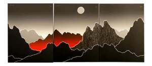 1980s Keefer "Red Rock Canyon" Signed Limited Ed Collagraph Triptych