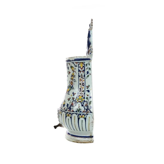 19th Century Antique Wall Pocket Enamel Fountain For Sale In Los Angeles - Image 6 of 9