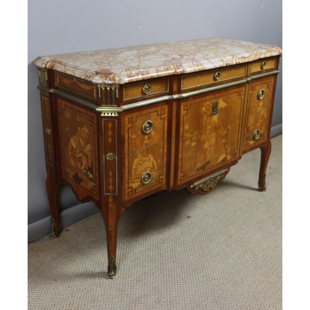 Transitional Marquetry Chest of Drawers, 1970s For Sale - Image 10 of 15