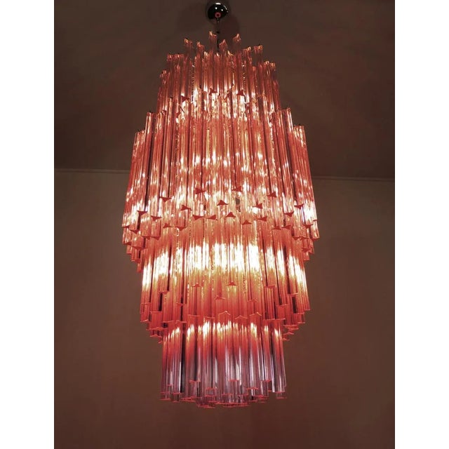 Large Vintage Italian Murano Glass Chandelier, 1984 For Sale - Image 6 of 11