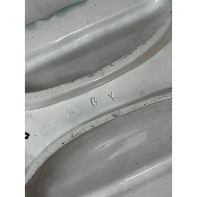 A superb barbotine asparagus dish dating from the late 19th century, typical of naturalistic French ceramic production....