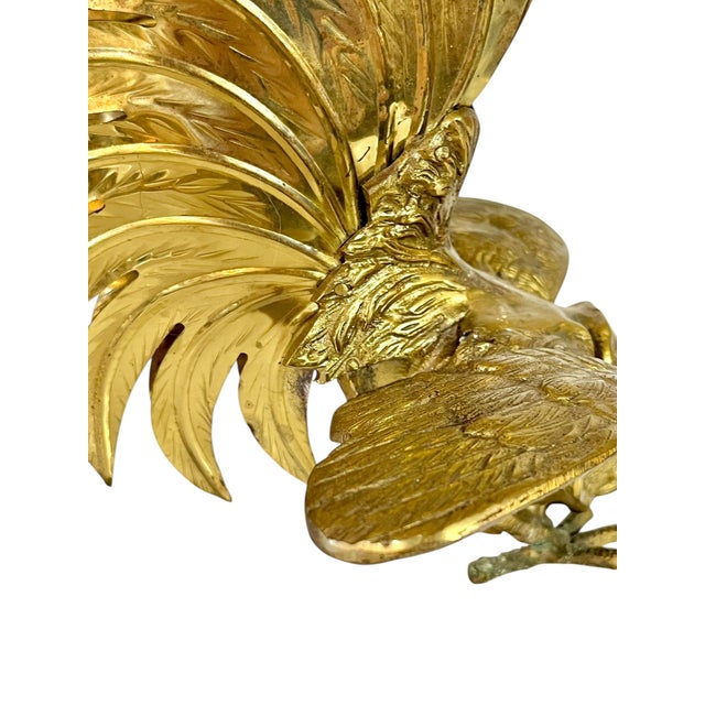 Metal Set of 2 Mid 20th Century Brass Roosters For Sale - Image 7 of 14