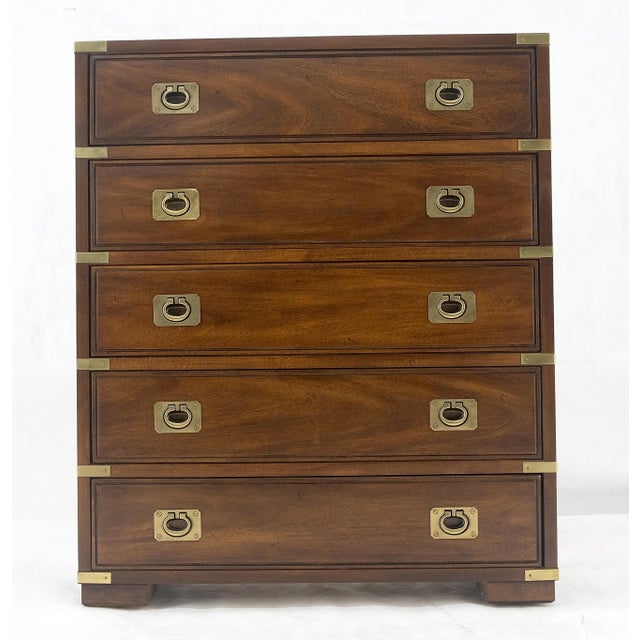 Thomasville Fine Shallow Low Profile 5 Drawer 34" High Chest Dresser Console For Sale - Image 13 of 17