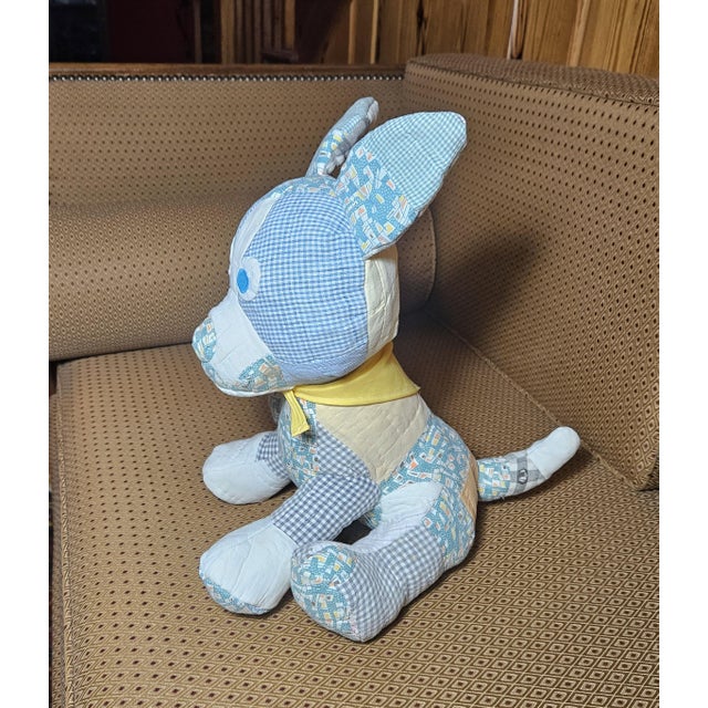 Farmhouse Vintage Quilted Puppy Dog Plush Made from Vintage Quilt For Sale - Image 3 of 12