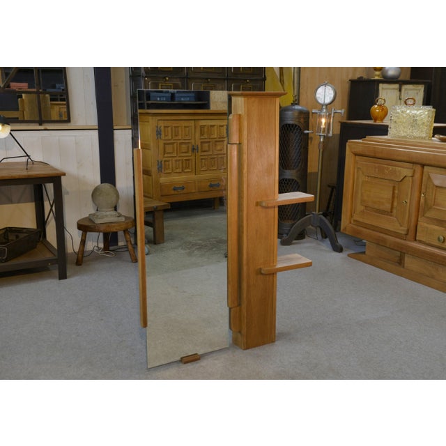 Wall Shelf with Adjustable Mirror by Guillerme et Chambron for Votre Maison, 1960s For Sale - Image 6 of 11