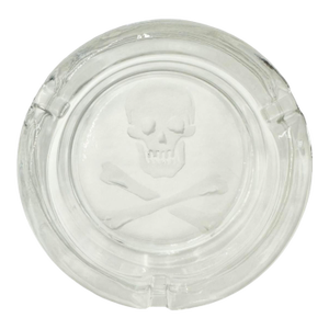 Vintage Skull & Crossbones Glass Ashtray