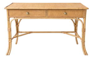 Vintage Bamboo and Rattan Console Table, 1970s
