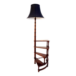 Kittinger Faux Bamboo Spiral Library Ladder Floor Lamp For Sale