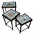 Nesting Tables with Hand-Painted Ceramic Tiles and Barley Twist Legs, Sweden, 1930s, Set of 3 For Sale