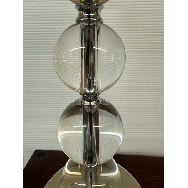 Transparent Hollywood Regency Acrylic Orb Table Lamp For Sale - Image 8 of 12