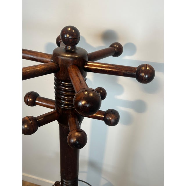 Black 1950s Brutalist carved oak coat racks by Charles Dudouyt For Sale - Image 8 of 12