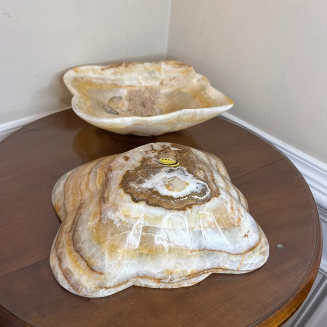 Vintage Oversized Hand Craved Onyx Decorative Bowls- a Pair For Sale In Atlanta - Image 6 of 11