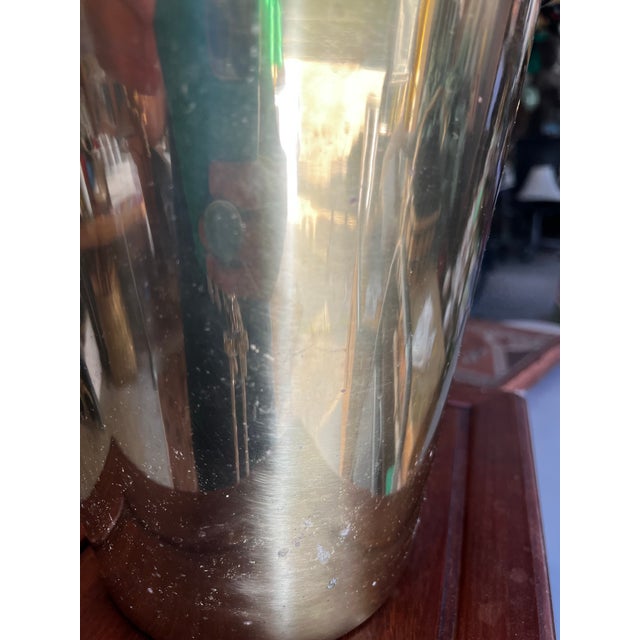 Contemporary 1970s Brass Vintage Minimalist Wastebasket For Sale - Image 3 of 6