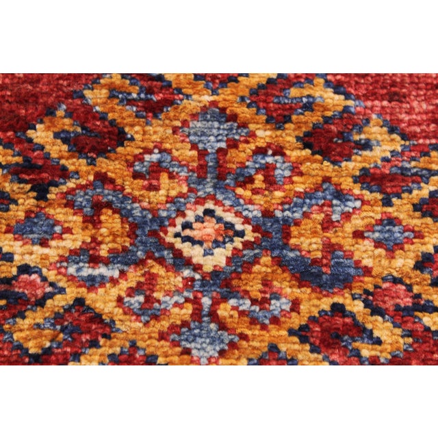 Textile Rustic Super Kazak Red/Beige Wool Rug - 2'0'' X 2'10'' For Sale - Image 7 of 8