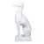 Midcentury Italian White Porcelain Sculpture of a Calm, Sitting Greyhound For Sale