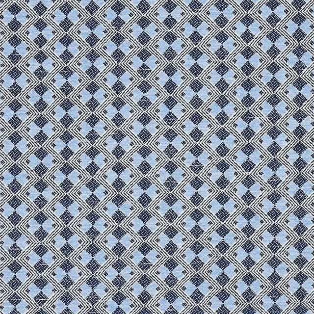 Mid-Century Modern Sample - Schumacher Huxley Fabric in Tile Blue For Sale - Image 3 of 3