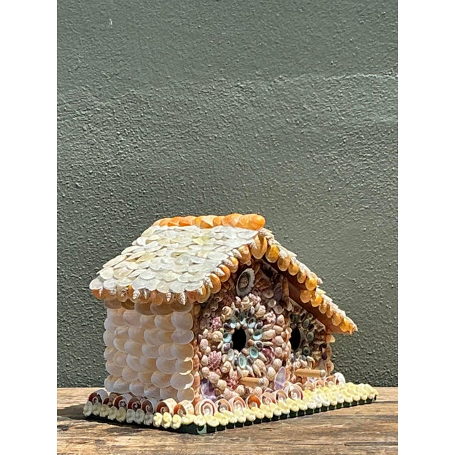 Late 20th Century Vintage Shell Encrusted Bird House For Sale - Image 5 of 12