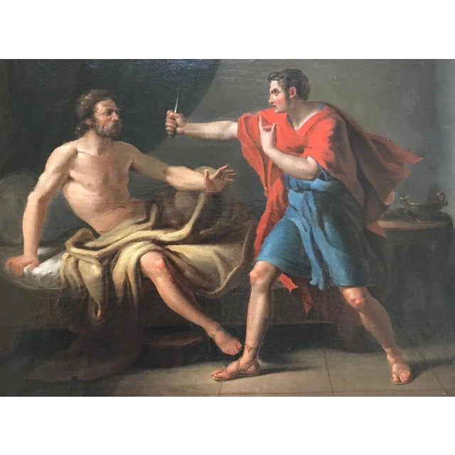Oil Painting by Gaspare Landi representing the popular story of Muzio Scevola trying to kill the Ertuscan king Porsenna....