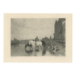 After Jules Veyrassat, The Watering Place, 1880, Photogravure For Sale