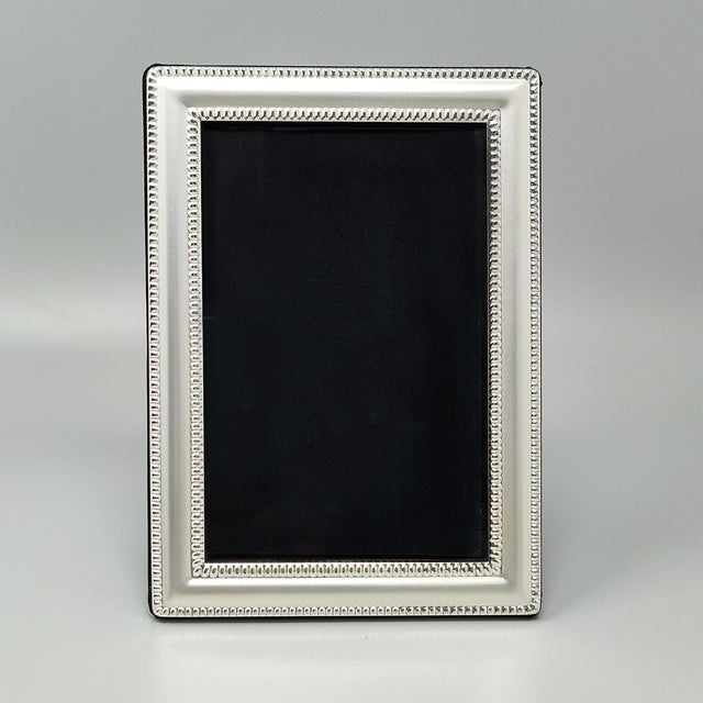 1970s Vintage Italian Photo Frame in Silver Plated with Glass, 1970s For Sale - Image 5 of 7