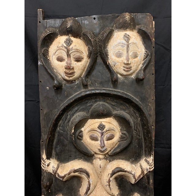 African Art Tribal Art Large Punu Door from Gabon AGES: 20th Century MATERIALS: Wood, Pigment COUNTRY: Gabon DIMENSIONS:...