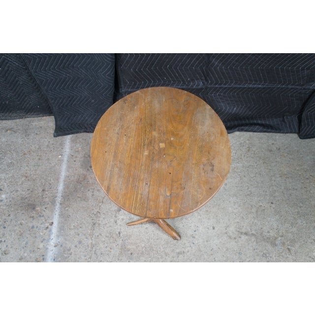 Late 20th Century Late 20th Century Rustic Adirondack Sculptural Oak Branch Side Accent Table Round Cabin Lodge For Sale - Image 5 of 11