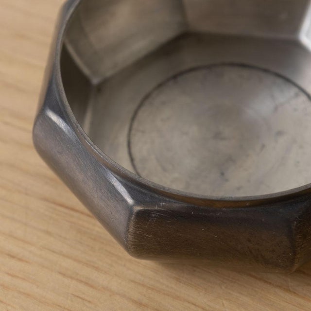 1930s 1930s French Art Deco Pewter Octagon Dish For Sale - Image 5 of 9