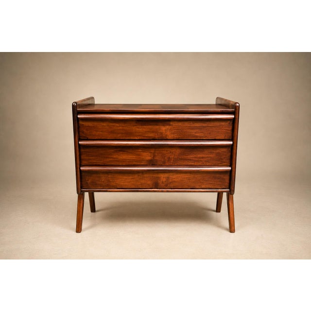 Wood Brazilian Modern Patchwork Imbuia Chest of Drawers by Cimo, Brazil, 1950s For Sale - Image 7 of 18