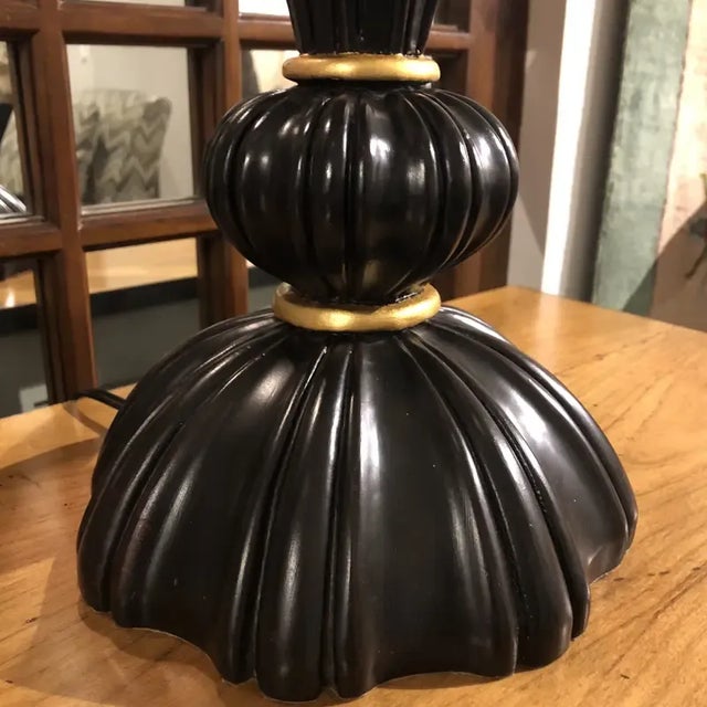 1990s Italian Hand Carved Florentine Style Lamp With Shade For Sale - Image 9 of 11