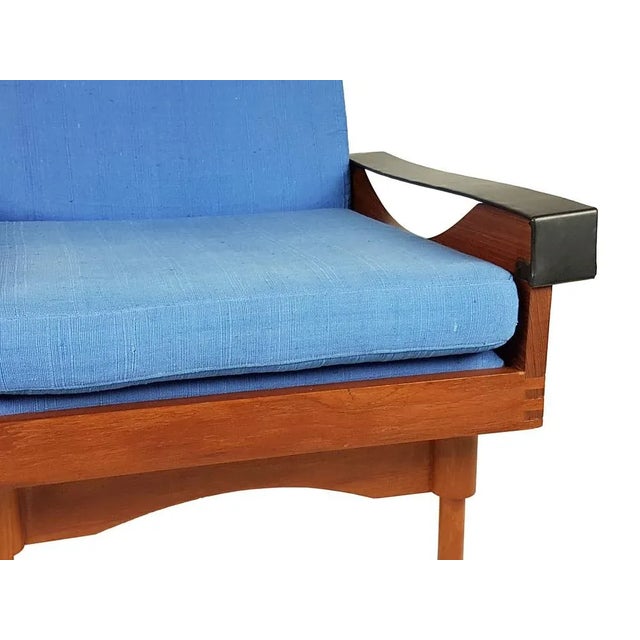 Black Skai & Teak Kimono Armchairs by Sergio Saporiti for Fratelli Saporiti, 1960s, Set of 2 For Sale - Image 6 of 11