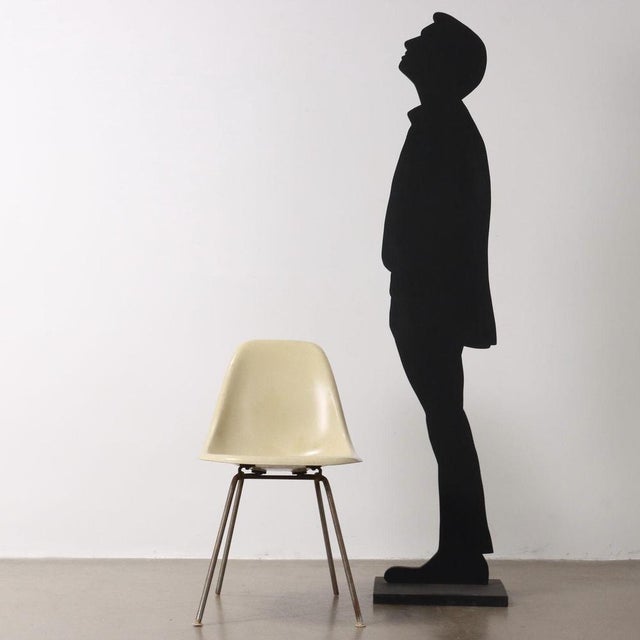 Chair, fiberglass, chromed metal. This piece is attributed to the mentioned designer/maker. It has no attribution mark and...