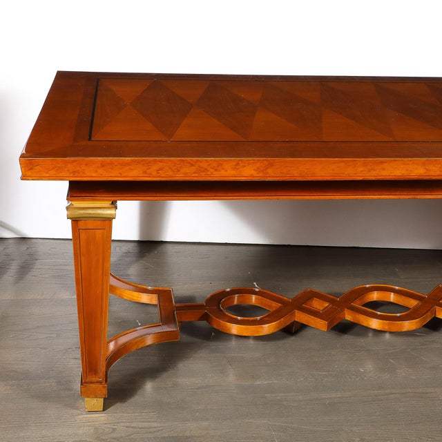 Art Deco Directoire Style Book-Matched Walnut Dining Table From l'Art De Vivre For Sale - Image 4 of 18