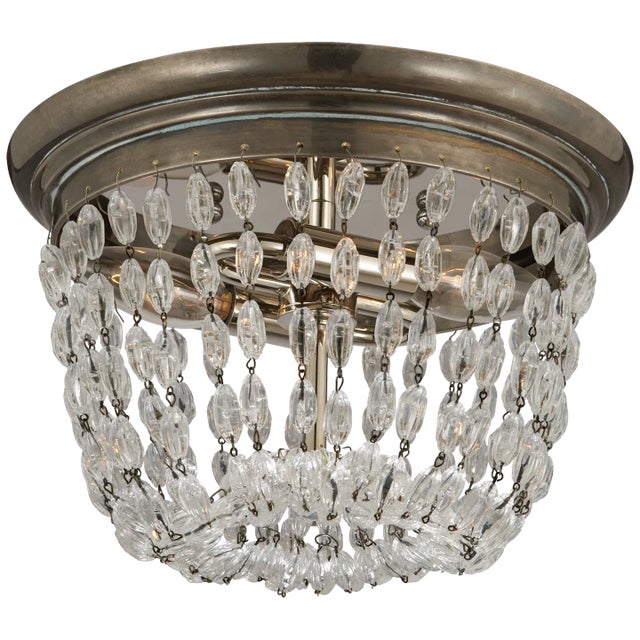 Paris Flea Market Small Flush Mount in Sheffield Silver with Seeded Glass Designer: Chapman & Myers Mounting: Flush Shade...