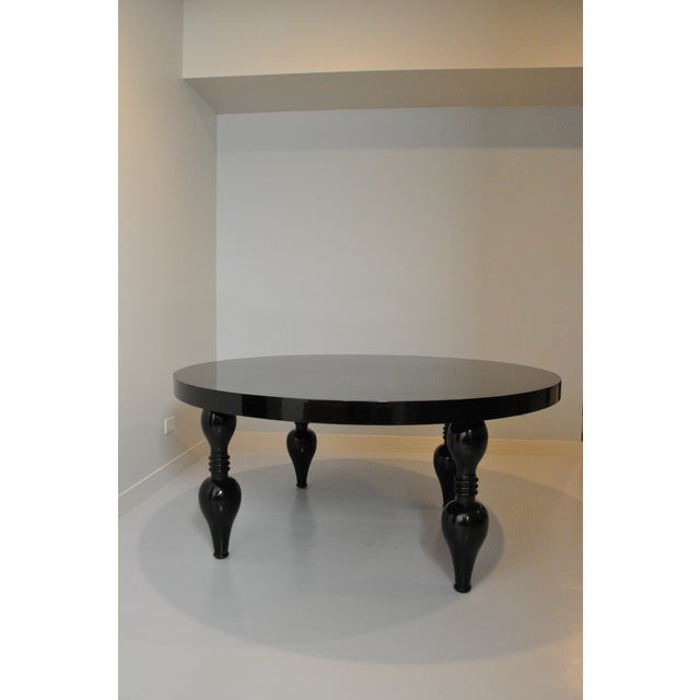 Black Lacquer Round Dining Table Chairish