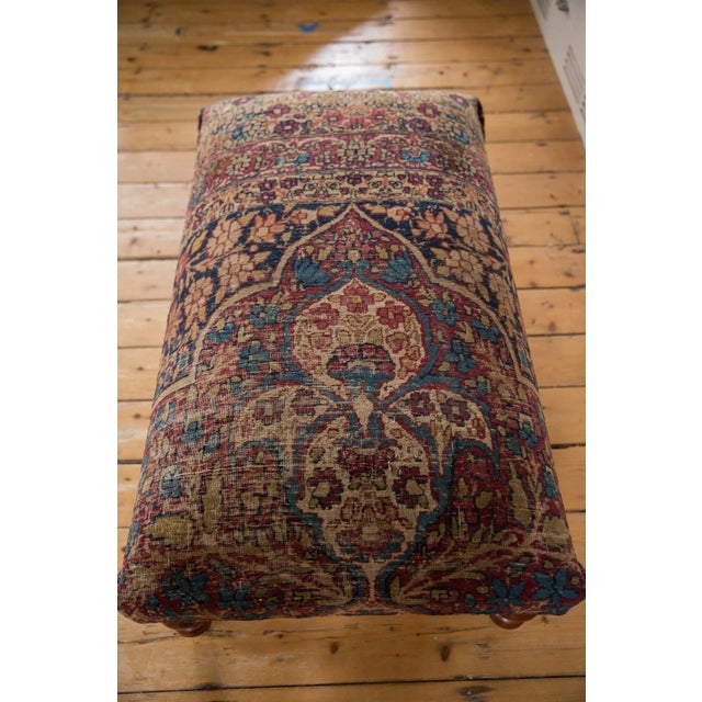 2020s Antique Persian Kerman Rug Ottoman Coffee Table For Sale - Image 5 of 10