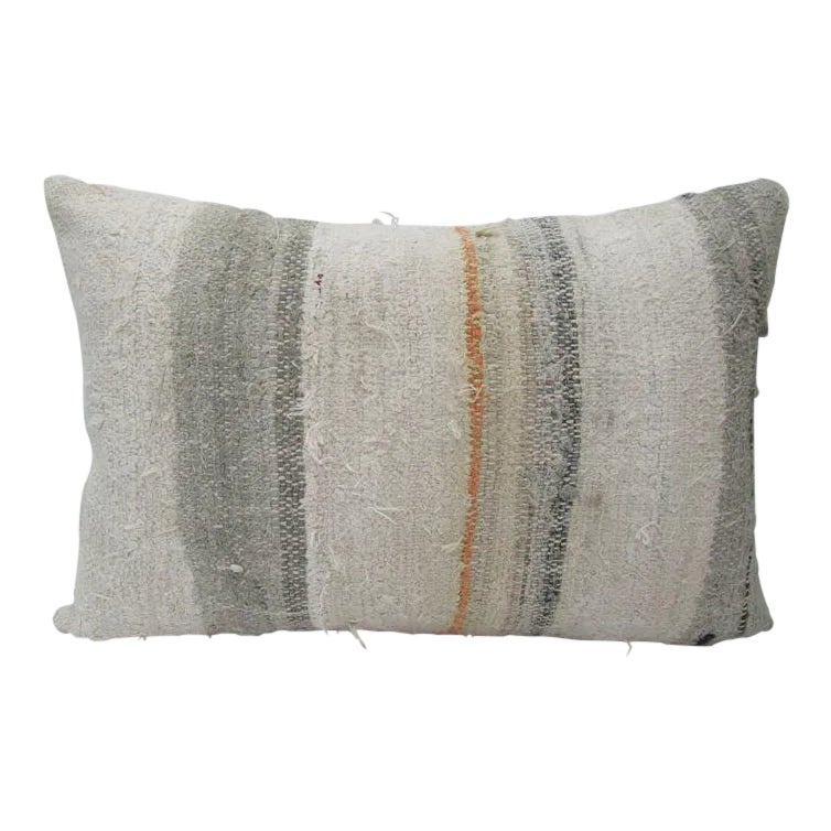 Boho Chic Beige & Gray Kilim Pillow Chairish