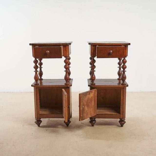 Wood Bedside Tables, Set of 2 For Sale - Image 7 of 9