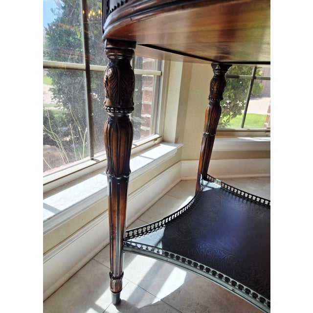 Early 21st Century Theodore Alexander Side Table With Metal Top, Metal Bottom, and Drawer For Sale - Image 5 of 14