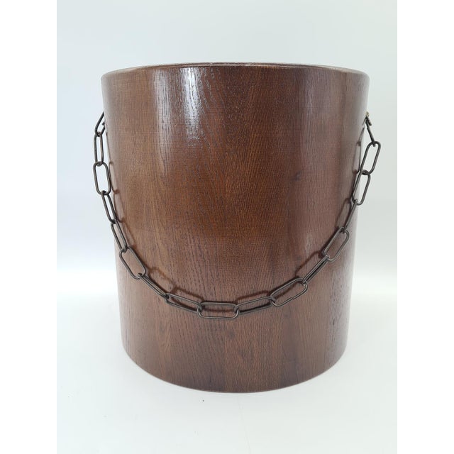 Wood Vintage Wooden Container with Chain, 1960s For Sale - Image 7 of 11