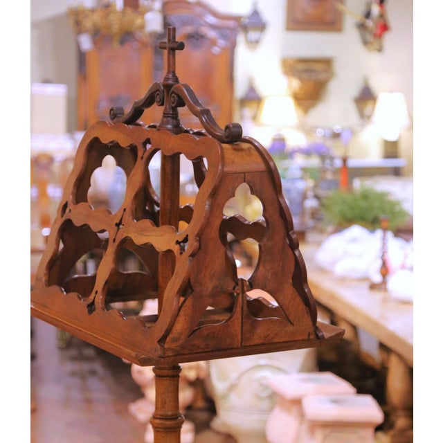 18th Century French Louis XVI Walnut Lectern Lutrin With Tripod Base For Sale - Image 9 of 10