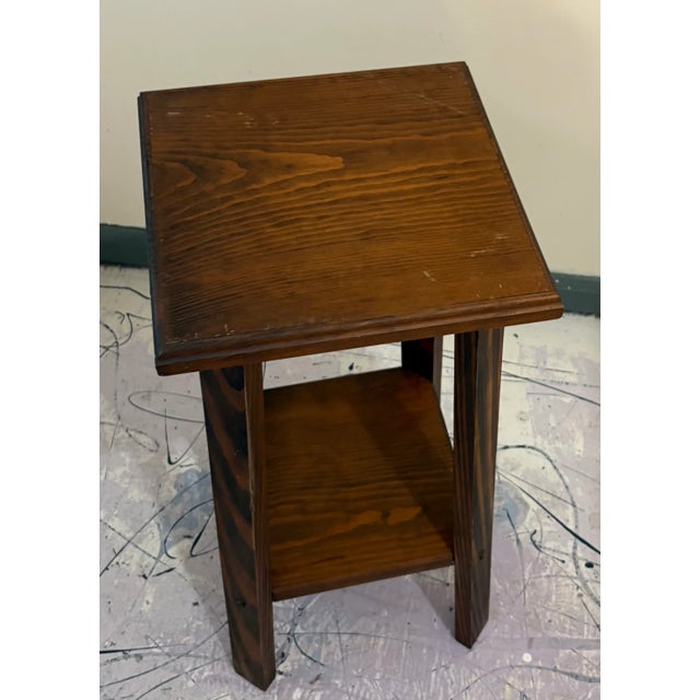 Rustic European Vintage Crank Telephone, & Stand For Sale - Image 3 of 11