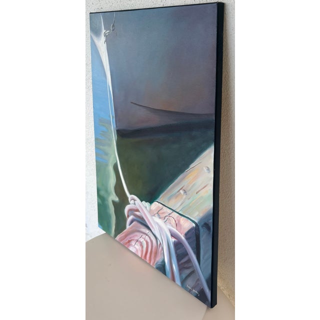 Original Oil on Canvas "Bateau De Peche Huile" By, Jules Landry For Sale In Palm Springs - Image 6 of 15