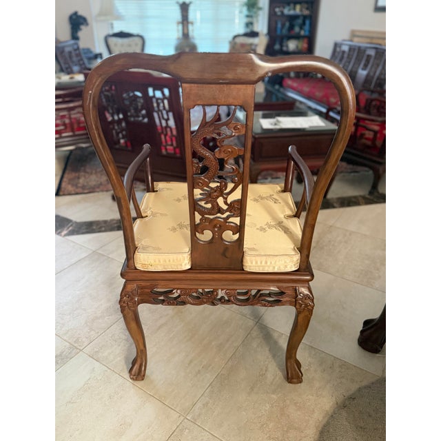 1980s Chinese Rosewood Carved Dining Set For Sale - Image 11 of 12