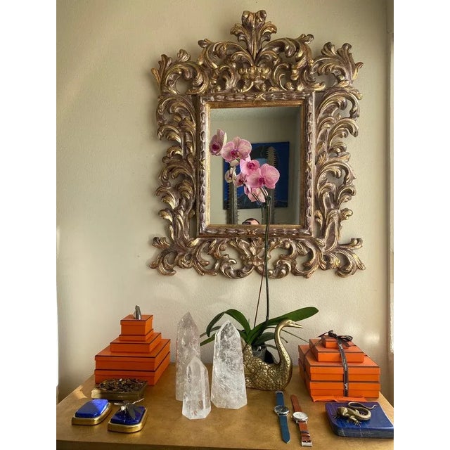 Rococo antique gold leaf mirror attributed to La Barge Italy.