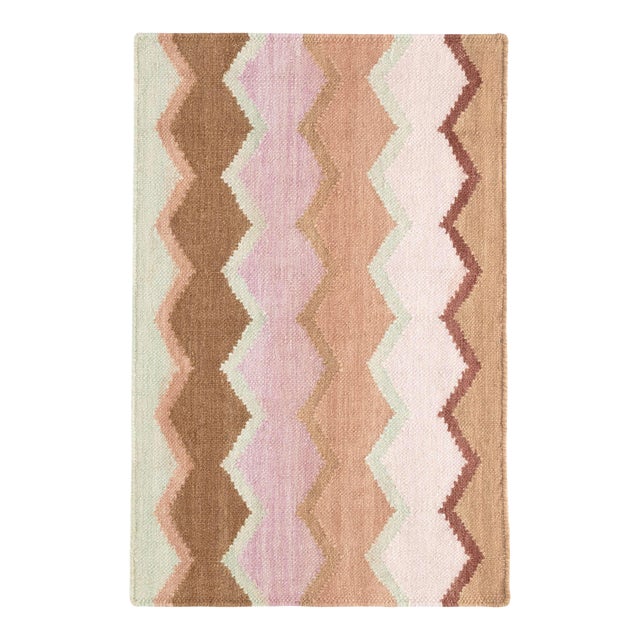 Kit Kemp for Dash & Albert Safety Net Earth Woven Wool Rug, 7' 6" x 9' 6" For Sale