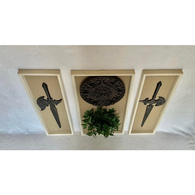 Vintage 1960s Decorative Wall Set Art Fantasy-Style Halberd Swords ...