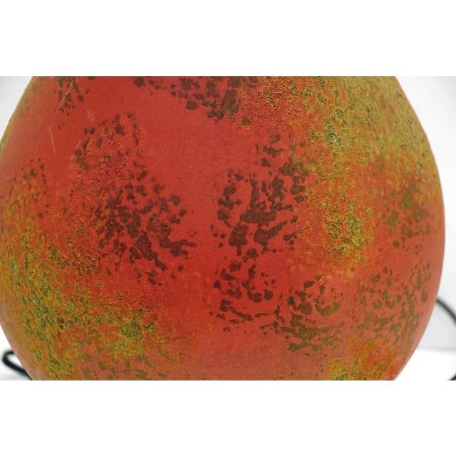 Mid-Century Modern Pair of 1970s Mid Century Orange Glass Table Lamps For Sale - Image 3 of 8