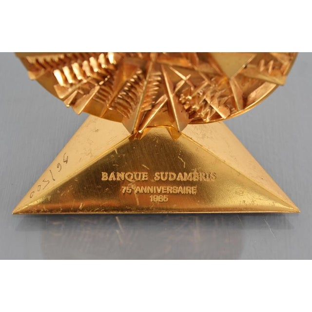 Gilded Bronze Disco Del Sole Multiple by Arnaldo Pomodoro, Italy, 1985 For Sale - Image 9 of 17